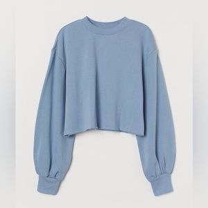 Blue long sleeve sweater cropped M